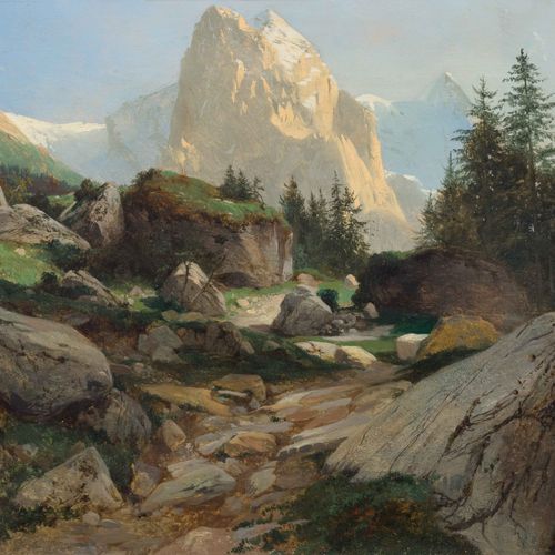 Null ALEXANDRE CALAME
(Vevey 1810–1864 Menton)
View of the Wetterhorn.
Oil on pa&hellip;