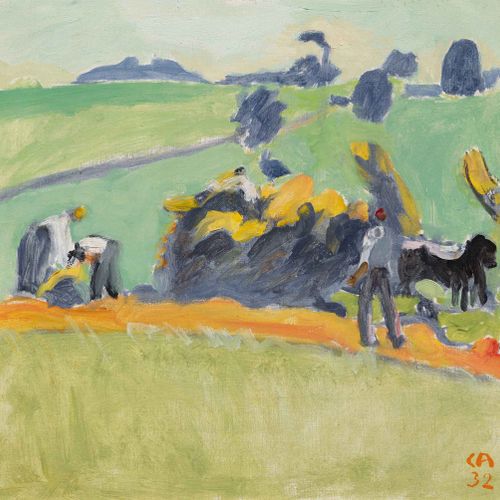 Null CUNO AMIET
(Soleure 1868-1961 Oschwand)
Fenaison II. 1932.
Huile sur toile.&hellip;