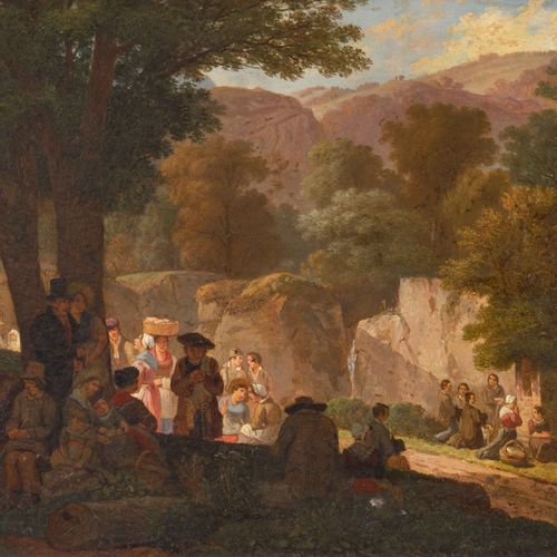 Null WOLFGANG-ADAM TÖPFFER
(Geneva 1766–1847 Morillon)
Paysage avec nombreuses f&hellip;
