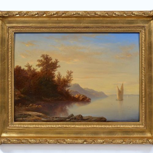 Null FRANÇOIS DIDAY
(1802 Ginebra 1877)
Au bord du Lac Léman.
Óleo sobre madera.&hellip;