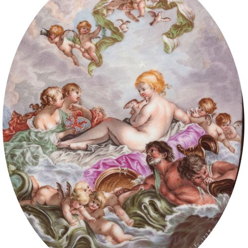 Null 罕见的描绘金星诞生和胜利的瓷质斑块
可能是Höchst，署名US.Fc.(根据Jean Daullé（1703-1763）的雕刻或François B&hellip;