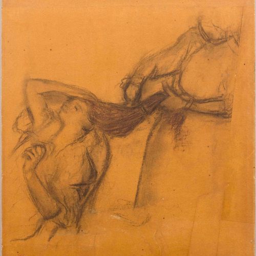 Null 埃德加-迪加斯
(1834 巴黎 1917)
La coiffure.约1892-95年。
炭笔和粉彩画在板上。
左下方有签名章：德加。
68 × 6&hellip;