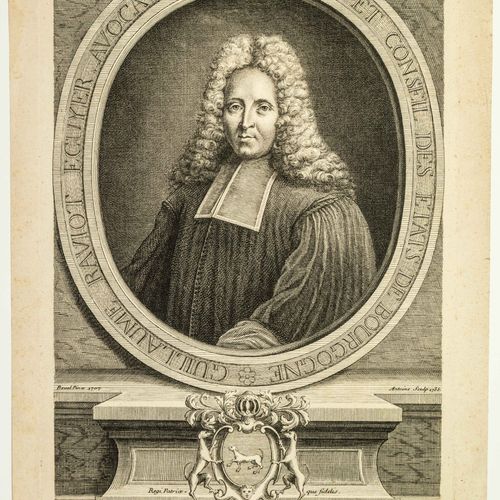Guillaume RAVIOT，Ecuyer，布尔戈纳州议会和理事会的律师。Revel Pinx 1707, Antoine Sculp.1735.雕刻 (3&hellip;