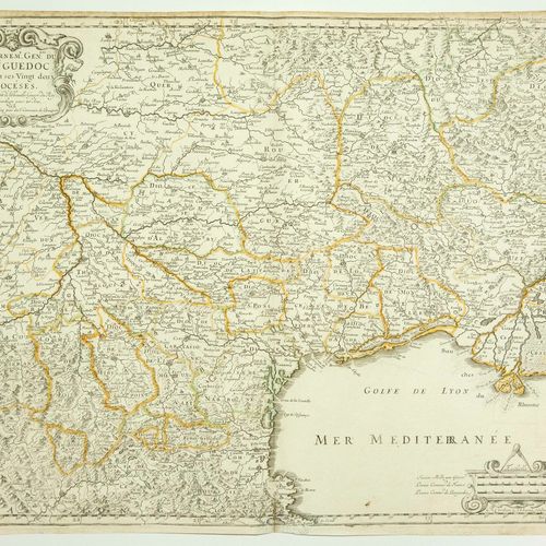 Carte de 1651 : « Gouvernement général du LANGUEDOC, divisé en ses vingt deux Di&hellip;