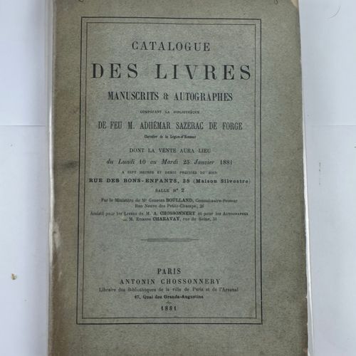 Null 1872 POTIER L CATALOGUE DES LIVRES RARES ET PRECIEUX MANUSCRITS ET IMPRIMES&hellip;