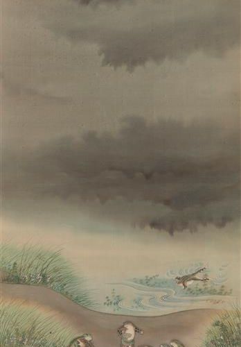 Null Peinture en rouleau à l'encre et couleurs sur soie

Japon, début du XXème s&hellip;