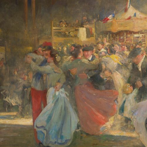 Alex LIZAL (1878 1915) 
L'Assemblade au Pays Landais, 1904 
Huile sur toile, sig&hellip;