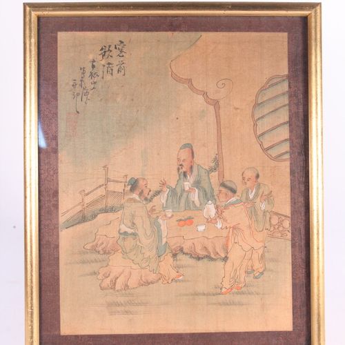 Null Quatre peintures sur soie à décor d'intérieurs et paysages animés

Chine, X&hellip;