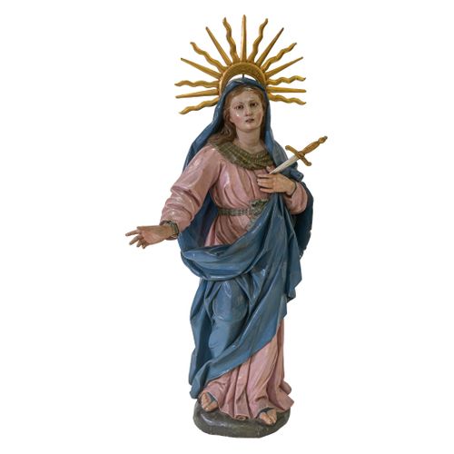 Null 何塞-拉米雷斯-德-阿雷拉诺（1705年韦斯卡省贝尔斯-萨拉戈萨，1770年）。

忧伤的圣母。

雕刻和多色木的雕塑。玻璃眼睛。

152 x 76&hellip;