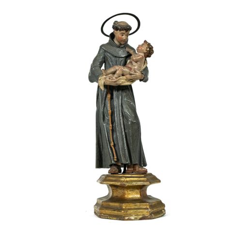 Null Spanish school, XVIII century. 

Saint Anthony.

Sculpture in carved and po&hellip;