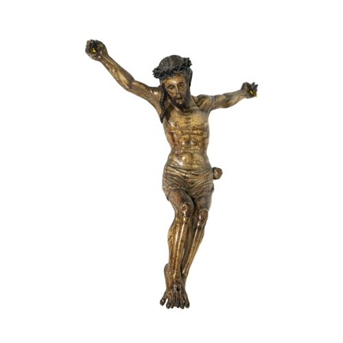 Null Castilian School, XVI century. 

Crucified Christ.

Sculpture in carved and&hellip;