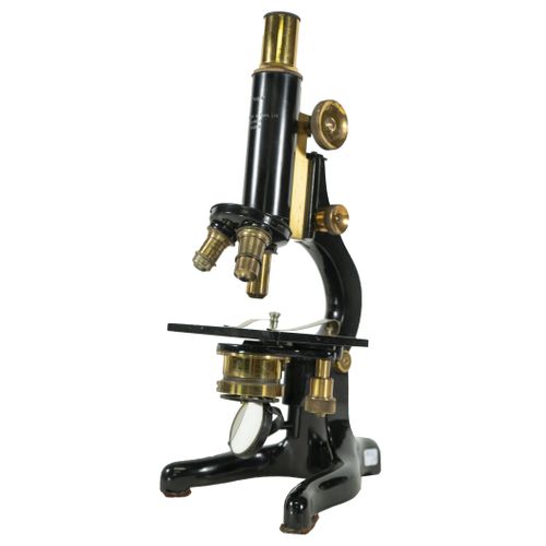 Null Englisches Kima London Mikroskop aus Messing und lackiertem Eisen, erstes V&hellip;