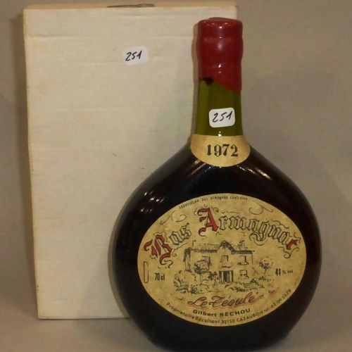 Null 
1 bouteille forme basquaise Bas-Arrmagnac Le Téoulé Gilbert Réchou 1972 - &hellip;