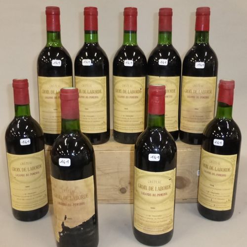 Null 
 9 bouteilles Château Croix de Laborde Lalande-de-Pomerol J.M Trocard 1980&hellip;