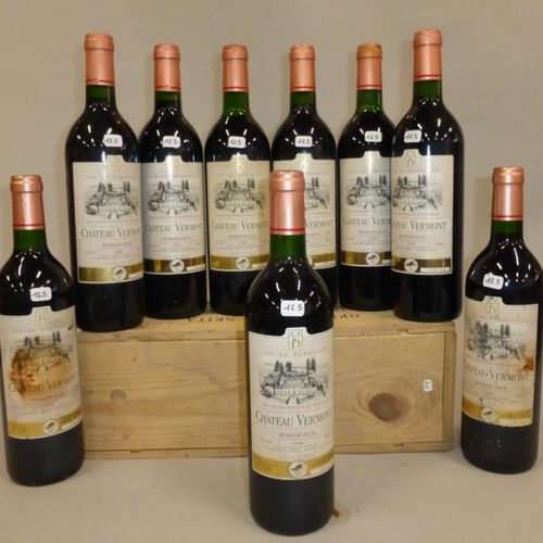 Null 
9 bouteilles Château Vermont 1996 Bordeaux (2 e.T.H.)