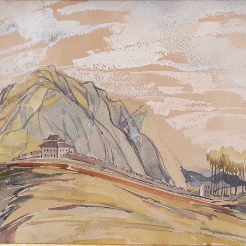 Y. EOU (XXe siècle) Y. EOU (XXe siècle), Ecole CHINOISE " Paysage chinois, Tibet&hellip;