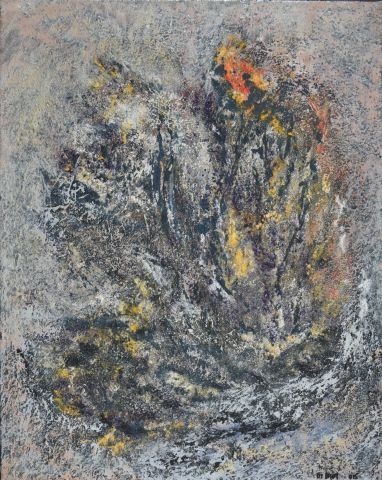 米歇尔 比奥特 (1936 2020) 
"珊瑚"。2015 
沙子和油画在画布上，右下方有签名和日期，背面有标题 
41x33厘米