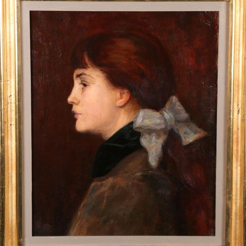 Null ECOLE MODERNE
Portrait de jeune fille au noeud
Huile sur toile
41.5 x 33 cm