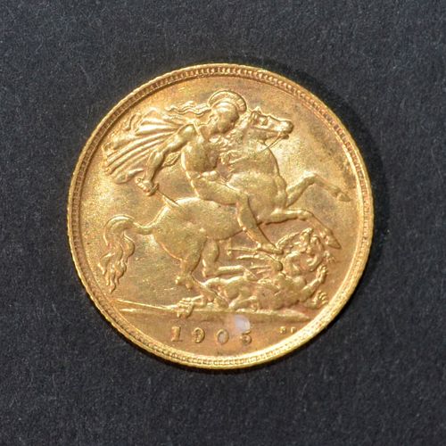 Null Un demi-souverain Edouard VII en or jaune 1905