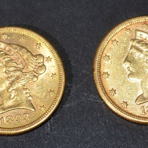 Null Deux pièces de 10 dollars US Liberty 1893 et 1881