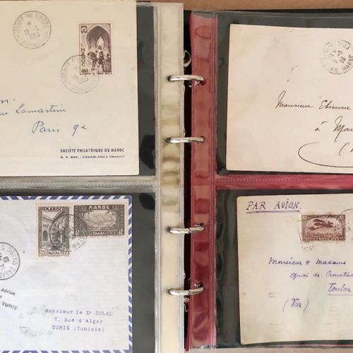 Null 1 album de 98 lettres du Maroc 1913/1956 divers cachets Militaires, taxes, &hellip;