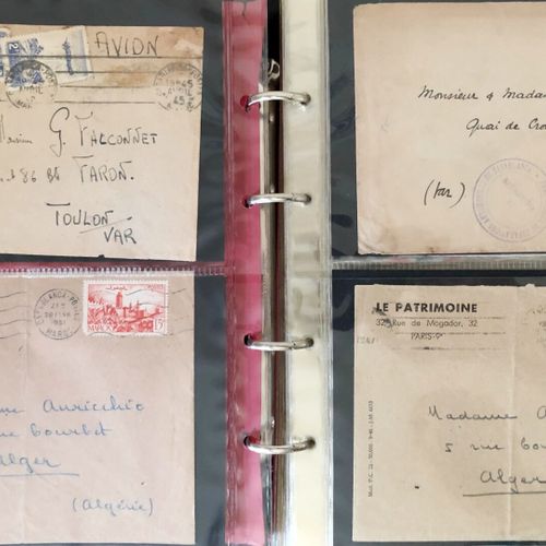 Null 1 album de 98 lettres du Maroc 1913/1956 divers cachets Militaires, taxes, &hellip;