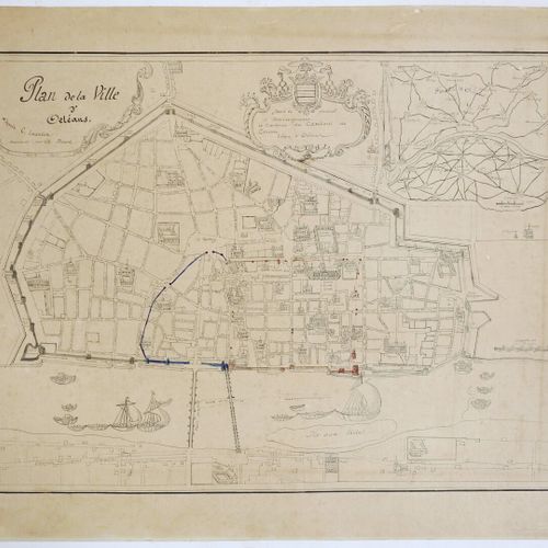 Null [Orléans] Lot de plans anciens de la ville d'Orléans comprenant : Plan de l&hellip;