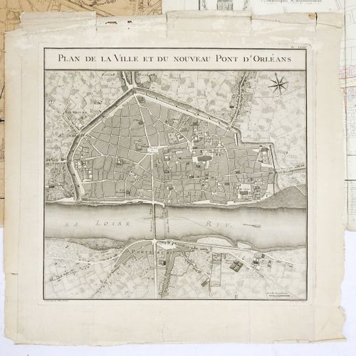Null [Orléans] Lot de plans anciens de la ville d'Orléans comprenant : Plan de l&hellip;