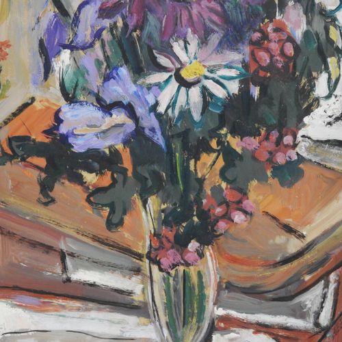 Louise CLAEYSEN (1903 1997) 
Nature morte au bouquet de fleurs 
Huile sur pannea&hellip;