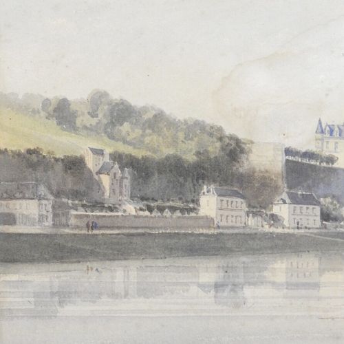 Jean Henri CHOUPPE (1817 1894) 
Vue du château d'Amboise 
Aquarelle signée en ba&hellip;