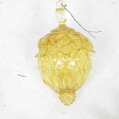 Null MURANO (nel gusto di): Elementi di lampadario in vetro colorato giallo raff&hellip;