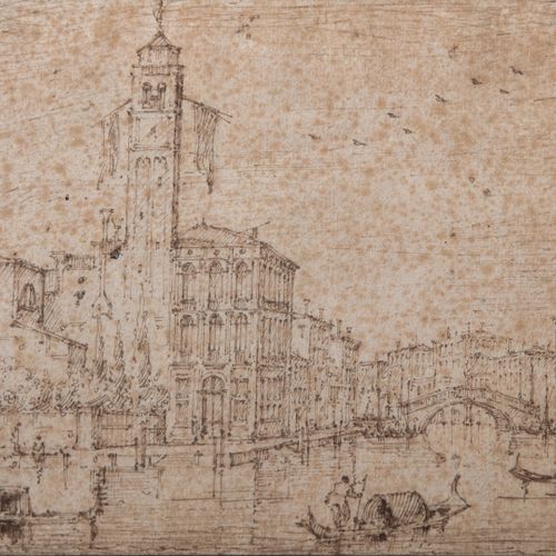 Ecole italienne du XIXe siècle Venise, vue du canal Cannareggio Plume et encore &hellip;