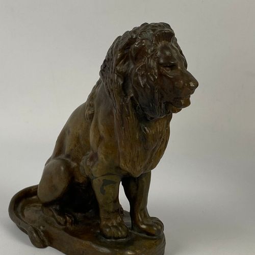 Null 
BARYE (d'après) Lion Bronze Porte une signature (rayures) H: 18cm