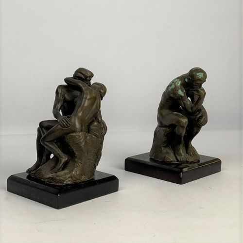 Null 
D'après RODIN. Le baiser et le penseur Deux reproductions en bronze (oxyda&hellip;