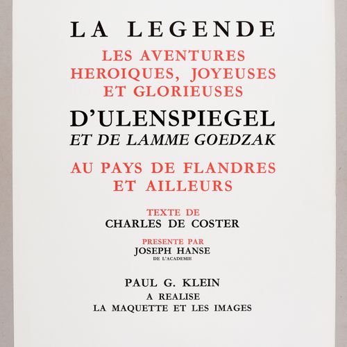 Klein, Paul DE COSTER, Charles La légende, les aventures héroïques, joyeuses et &hellip;