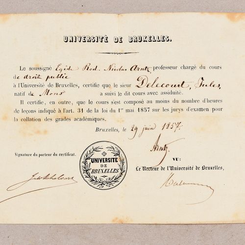 Null COURT, Jules-Victor de le ± 44 mss.和印刷文件，包括与 1830 年成立的最高司法委员会有关的若干演讲和文件。总体状&hellip;