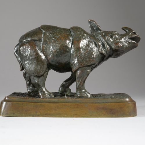 Antonio AMORGASTI Antonio AMORGASTI (1880-1942) - Rhinocéros indien - Bronze, ép&hellip;