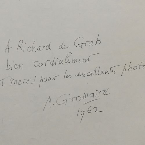 André GROMAIRE André GROMAIRE, dédicace sur papier libre "A Richard de Grab, bie&hellip;