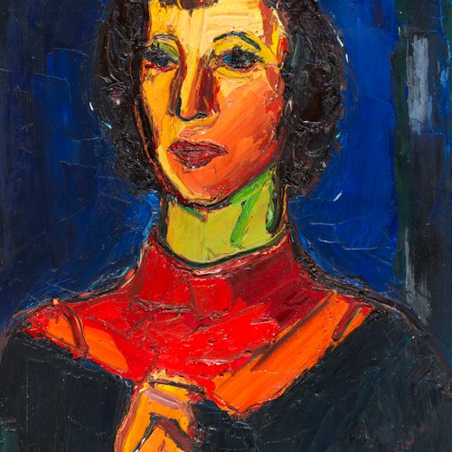 Pierre AMBROGIANI Pierre AMBROGIANI (1907-1985) - Portrait de femme - Huile sur &hellip;