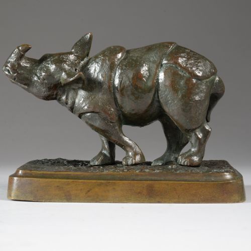 Antonio AMORGASTI Antonio AMORGASTI (1880-1942) - Rhinocéros indien - Bronze, ép&hellip;