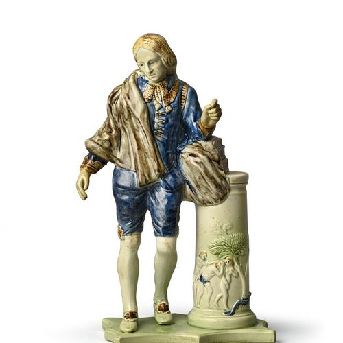 Null A rare Ralph Wood pearlware figure of John Milton c.1790-1800, standing bes&hellip;