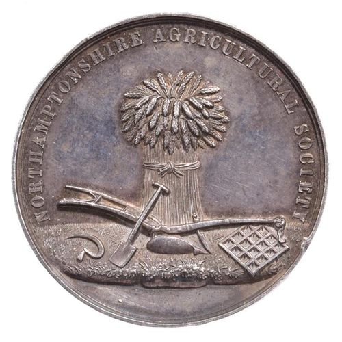 Null Northamptonshire Agricultural Society: a heavy silver prize medal: 51mm, a &hellip;