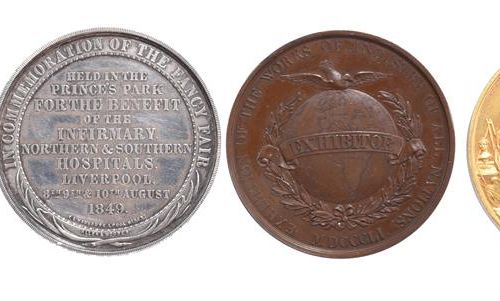 Null Comercio e Industria: cuatro medallas: John Parish, Hamburgo 1806, plata, 3&hellip;