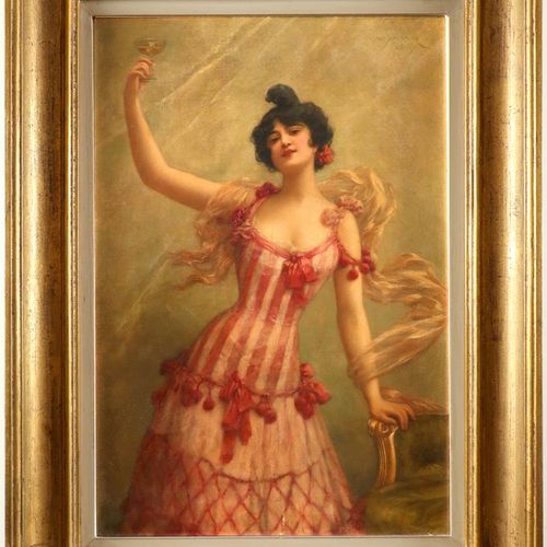 Null Emile Eisman-Semenowsky (Polonais, 1857-1911) Portrait d'une dame, de trois&hellip;