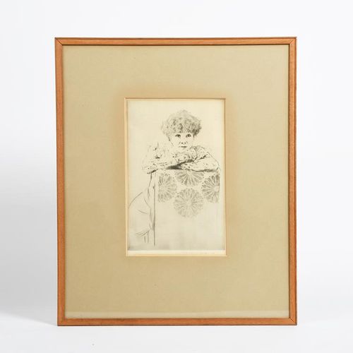 Null Mortimer Menpes (1855-1938) Portrait of a Woman, etching on paper, framed, &hellip;
