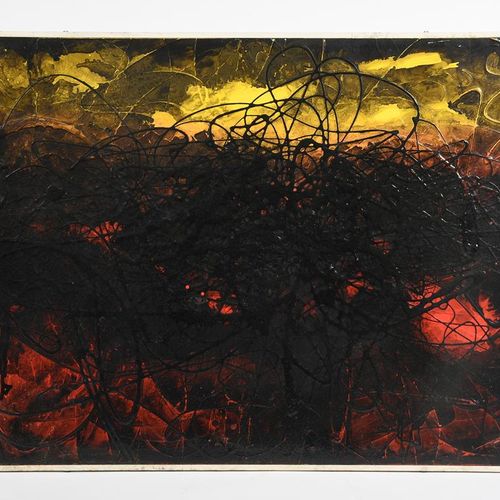 Null Jon Catleugh (1920-2009)《无题》，1992年，板上丙烯，以及Jon Catelugh的其他10幅板上丙烯画，背面注明日期61 &hellip;
