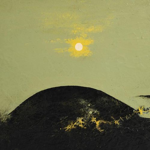 Null Jon Catleugh (1920-2009) Untitled, (landscape with a moon), 1995 acrylique &hellip;