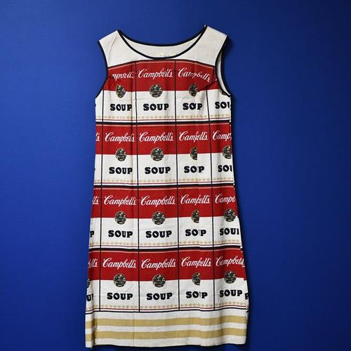 Null The Souper Dress a shift dress, paper, printed in colours with bands of Cam&hellip;