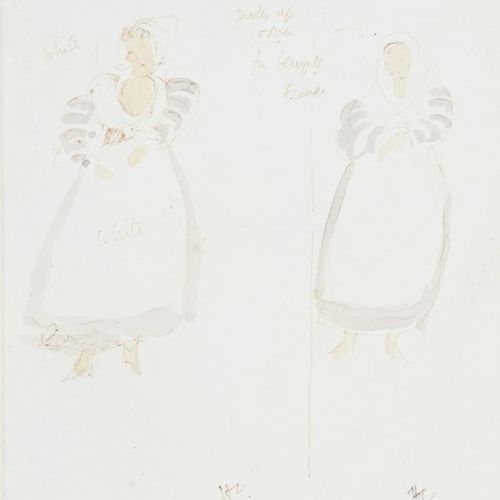 Null Jon Catleugh (1920-2009) 躯干，一个石膏壁挂，"厨房女佣 "是Jon Catleugh的纸上水彩服装设计，Jon Catleu&hellip;