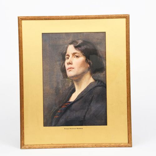 Null Eleanor Fortescue-Brickdale (1872-1945)，纸上水彩画的女士肖像，有框架的支架，标题为37 x 25cm。(图片)&hellip;